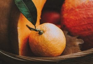 alimentación saludable calabaza y mandarina