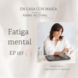 María Leániz en portada del episodio de su podcast En casa con María dedicado a la fatiga mental